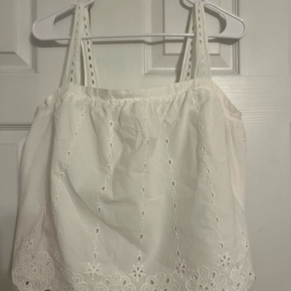 Maurices White Smocked Ruffled Top